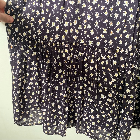 Madewell Dark indigo Ditsy dandelion Floral Spaghetti Strap tiered maxi Dress 10 - Picture 10 of 11